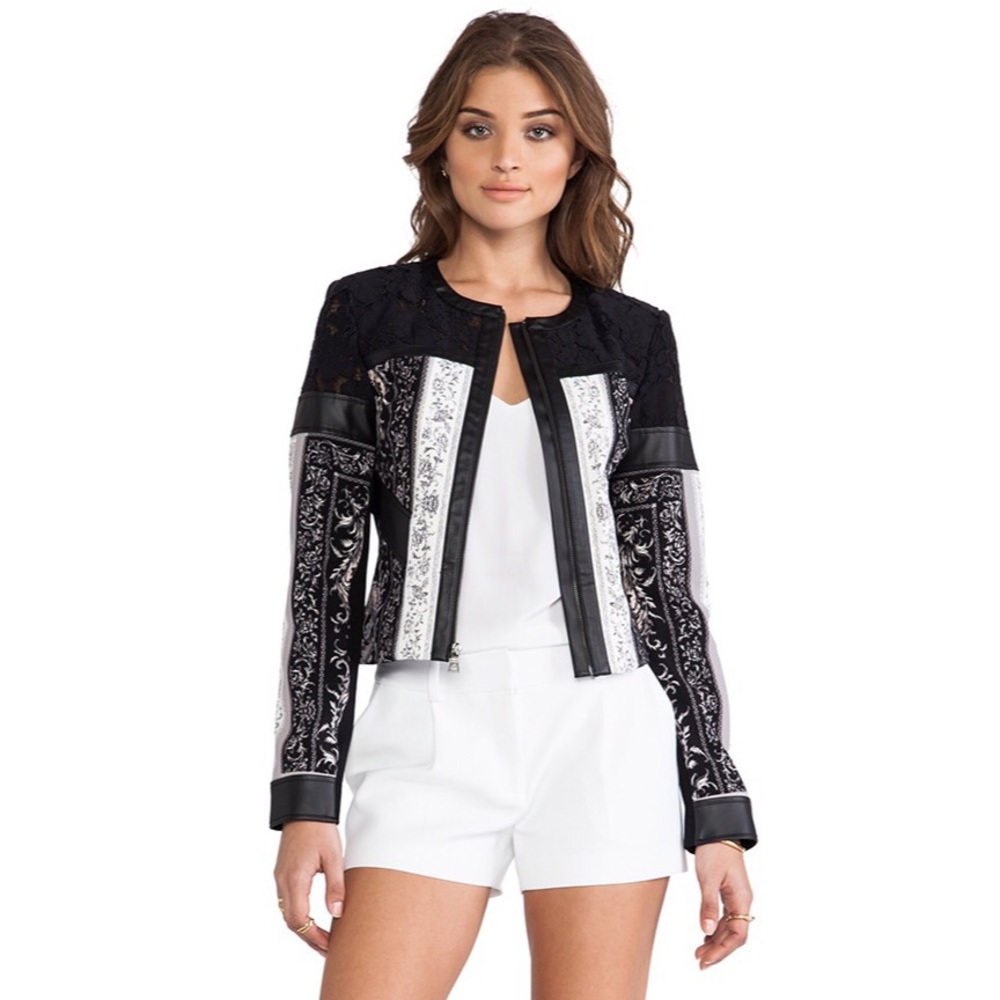 BCBGMAXAZRIA NWOT Tarik Black/Combo Jacket XXS